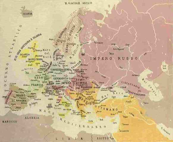 Carta dell'Europa nel 1815