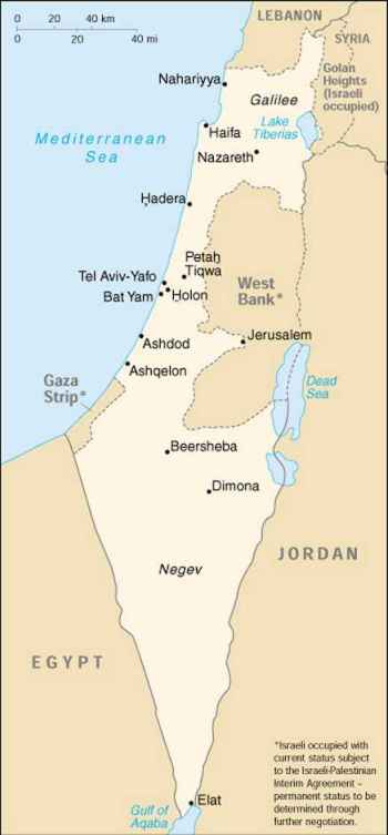Carta geopolitica dello Stato di Israele
