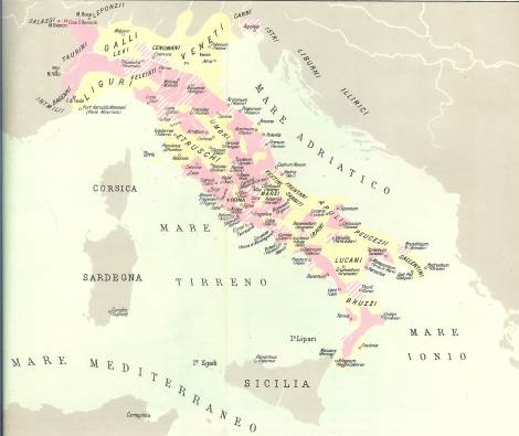 Cartina dell'Italia Pre-romana